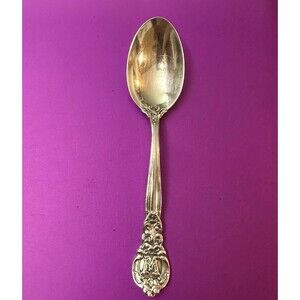 Antique Gorham Royal Oak Sterling Silver Teaspoon 1902 Monogram W ~30g